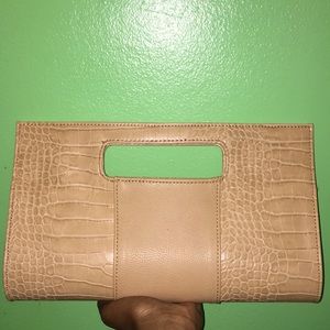 Tan Alligator-Print Clutch!
